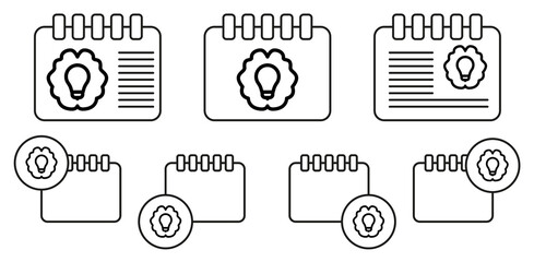Poster - Lamp brain vector icon in calender set illustration for ui and ux, website or mobile application