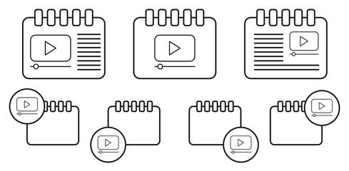 Poster - Video clip vector icon in calender set illustration for ui and ux, website or mobile application