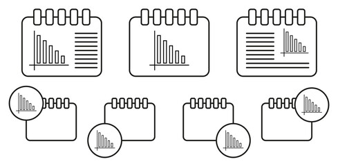 Poster - Statistics vector icon in calender set illustration for ui and ux, website or mobile application