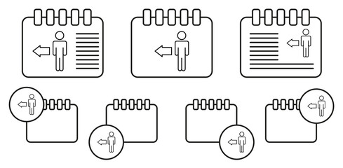 Poster - User arrow to left vector icon in calender set illustration for ui and ux, website or mobile application