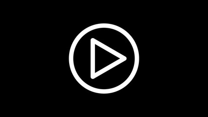 play button icon on glitch old screen display animation. Retro, colorful  video footage, 4K