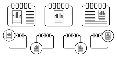 Poster - Statistics paper vector icon in calender set illustration for ui and ux, website or mobile application