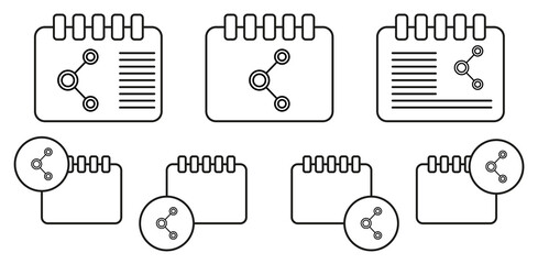 Poster - Will share vector icon in calender set illustration for ui and ux, website or mobile application