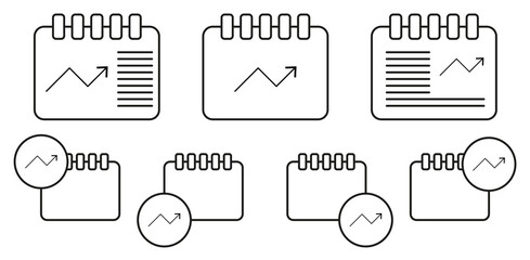 Poster - Statistics up arrow vector icon in calender set illustration for ui and ux, website or mobile application