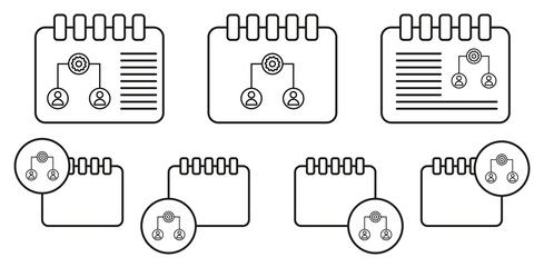 Poster - Connect network vector icon in calender set illustration for ui and ux, website or mobile application