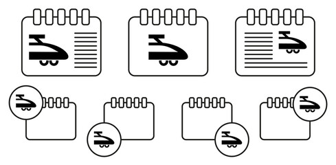 Poster - Express train vector icon in calender set illustration for ui and ux, website or mobile application