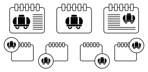 Poster - Railroad, tank vector icon in calender set illustration for ui and ux, website or mobile application