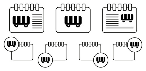 Poster - Cargo, railroad, wagon vector icon in calender set illustration for ui and ux, website or mobile application