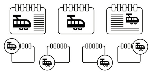 Poster - Electric train vector icon in calender set illustration for ui and ux, website or mobile application