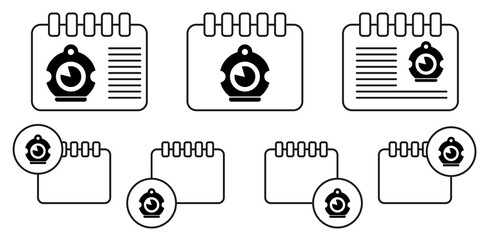Poster - Bathyscaph, bathyscaphe, submarine vector icon in calender set illustration for ui and ux, website or mobile application
