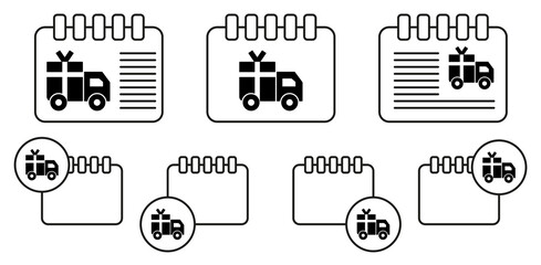 Poster - Delivery, present, shipping, truck vector icon in calender set illustration for ui and ux, website or mobile application