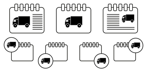 Poster - Truck vector icon in calender set illustration for ui and ux, website or mobile application