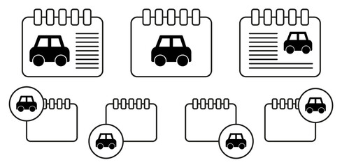 Poster - Passenger, car vector icon in calender set illustration for ui and ux, website or mobile application
