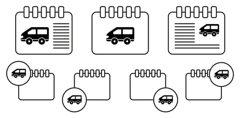 Poster - Passenger car vector icon in calender set illustration for ui and ux, website or mobile application