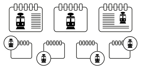 Poster - Tram vector icon in calender set illustration for ui and ux, website or mobile application
