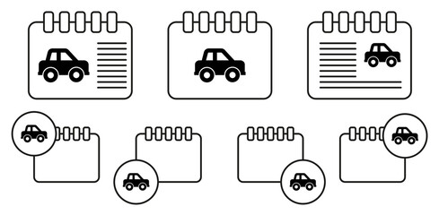 Poster - Car, passenger vector icon in calender set illustration for ui and ux, website or mobile application