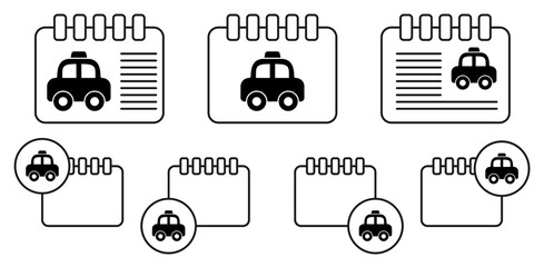 Poster - Taxi car vector icon in calender set illustration for ui and ux, website or mobile application