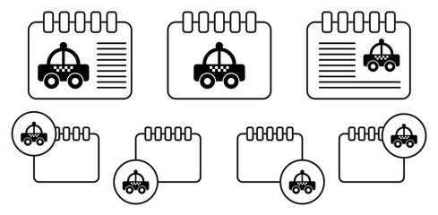 Poster - Taxi car vector icon in calender set illustration for ui and ux, website or mobile application