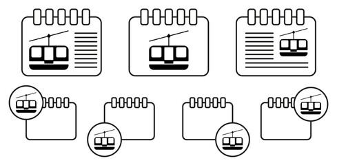 Poster - funicular , cable car vector icon in calender set illustration for ui and ux, website or mobile appl