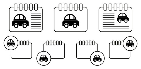 Poster - Passenger car vector icon in calender set illustration for ui and ux, website or mobile application