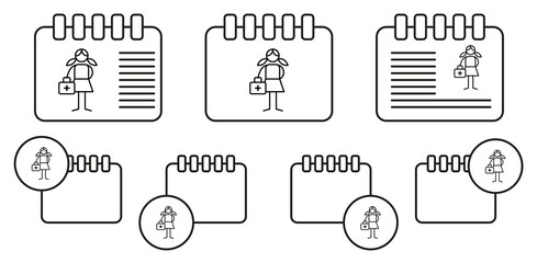 Poster - First aid, help, adventure vector icon in calender set illustration for ui and ux, website or mobile application