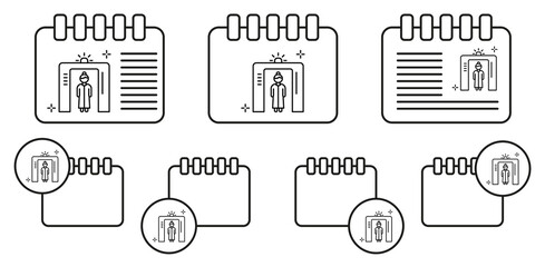 Poster - Security, detector, airport vector icon in calender set illustration for ui and ux, website or mobile application