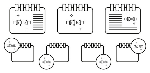 Sticker - Seatbelt, airplane, airport vector icon in calender set illustration for ui and ux, website or mobile application