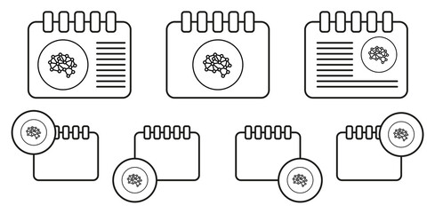 Poster - Mechanic brain smart concept line vector icon in calender set illustration for ui and ux, website or mobile application