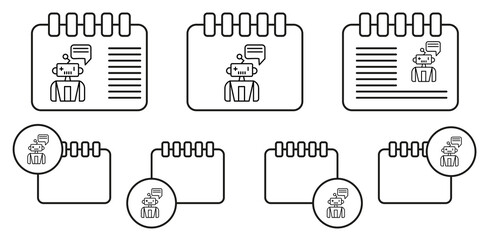 Fototapete - Assistant robot machine concept line vector icon in calender set illustration for ui and ux, website or mobile application