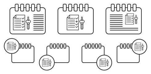 Fototapete - Smart robot artificial intelligence concept line vector icon in calender set illustration for ui and ux, website or mobile application