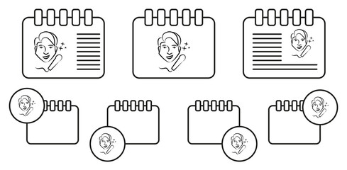 Poster - Singer avatar sketch vector icon in calender set illustration for ui and ux, website or mobile application