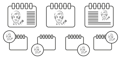 Poster - jeweler avatar sketch vector icon in calender set illustration for ui and ux, website or mobile appl