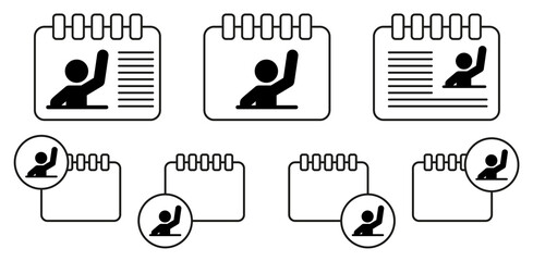 Poster - Answer vector icon in calender set illustration for ui and ux, website or mobile application