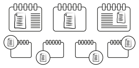 Poster - Contract sketch style vector icon in calender set illustration for ui and ux, website or mobile application