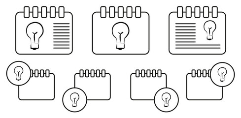 Poster - Bulb sketch style vector icon in calender set illustration for ui and ux, website or mobile application