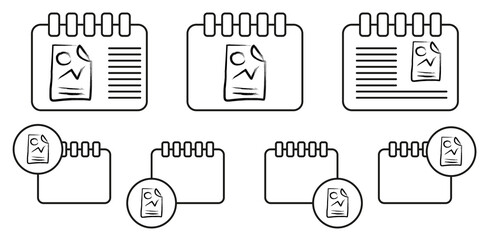 Poster - Financial report sketch style vector icon in calender set illustration for ui and ux, website or mobile application