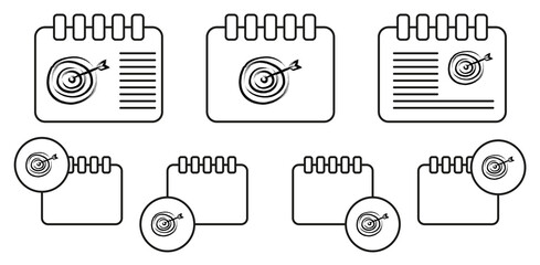 Poster - target sketch style vector icon in calender set illustration for ui and ux, website or mobile applic