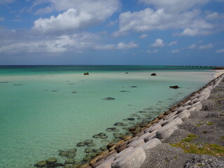 Poster - the beautiful 17end beach of shimojishima airport in Okinawa, Japan