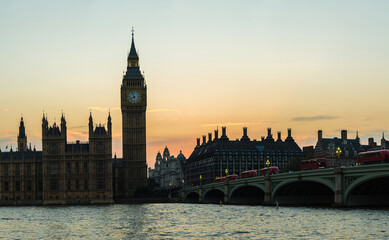 Canvas Print - Big Ben, Parliament, Westminster bridge in London