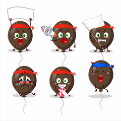 Poster - Mascot design style of brown balloons character as an attractive supporter