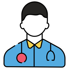 Wall Mural - A medical specialist icon, flat design of doctor