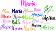 Girl Name Maria in Multiple Font Styles Typography Text