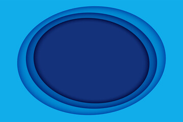 Wall Mural - Blue paper layer abstract background. Paper cut layered circle with space for text.