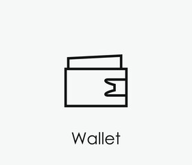 Poster - Wallet vector icon. Editable stroke. Symbol in Line Art Style for Design, Presentation, Website or Apps Elements, Logo. Pixel vector graphics - Vector