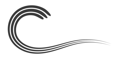 Poster - Calligraphic swirl triple wavy ribbon stripe tattoo for pages, books of diplomas