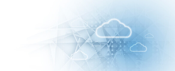 Cloud technology. Integrated digital web concept background