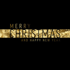 Wall Mural - Modern trendy christmas card with golden stripe