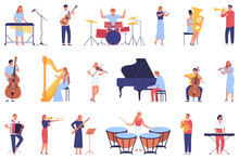 Musicians Playing Icon Set