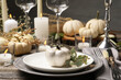 © New Africa - Beautiful autumn place setting and decor on wooden table
