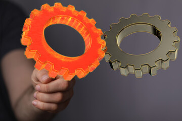 Poster - Gear With Success Concept digital